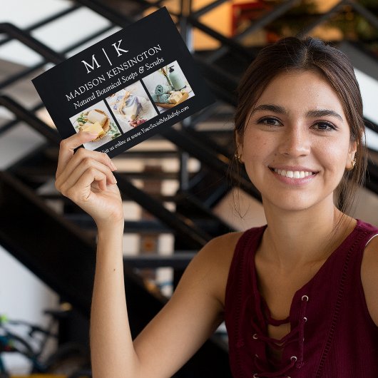 モノグラムまたはロゴの追加ビジネス3写真 カード