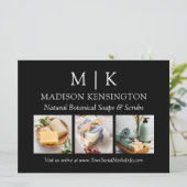 モノグラムまたはロゴの追加ビジネス3写真 カード (スタンド正面)