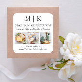 モノグラムまたはロゴの追加ビジネス3枚の写真 スクエアシール