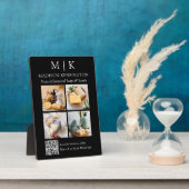 モノグラムまたはロゴの追加ビジネスQRコード4写真 フォトプラーク (側面)