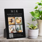 モノグラムまたはロゴの追加ビジネスQRコード4写真 フォトプラーク