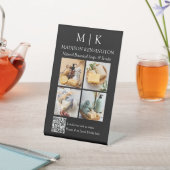 モノグラムまたはロゴの追加ビジネスQRコード4写真 台座サイン (インサイチュ)