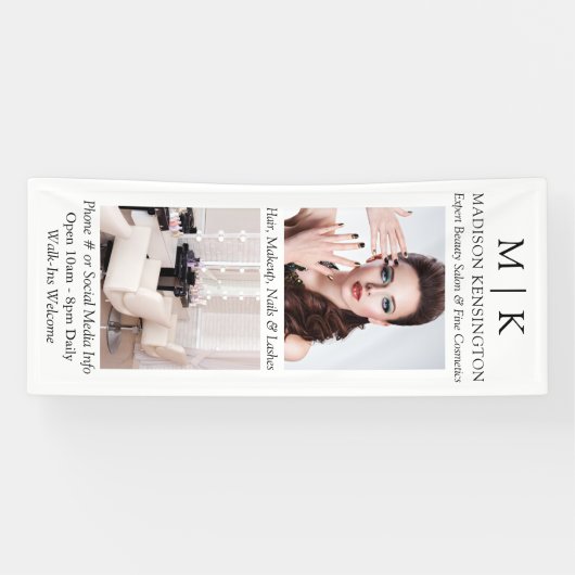 モノグラムまたはロゴの追加2フォトビジネス 横断幕 (横)