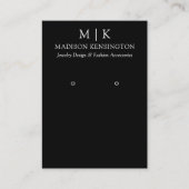 モノグラムまたはロゴの追加QRコードイヤリングディスプレイカード 名刺 (正面)