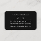 モノグラムまたはロゴビジネスの追加メーリングカードの挿入 名刺 (正面)