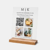 モノグラムまたはロゴビジネスの追加QRコードの写真澄ん アクリルサイン (傾斜)