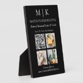 モノグラムまたはロゴビジネスの追加QRコードフォトブラック フォトプラーク (側面)