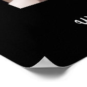 モノグラムまたはロゴビジネスの追加QRコードフォトブラック ポスター (角)