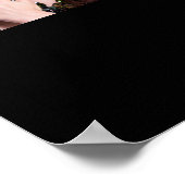 モノグラムまたはロゴビジネスの追加QRコード写真ブラック ポスター (角)