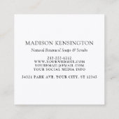 モノグラムまたはロゴビジネスの追加QRコード2写真 スクエア名刺 (裏面)