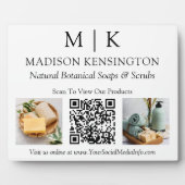 モノグラムまたはロゴビジネスの追加QRコード2写真 フォトプラーク (正面)