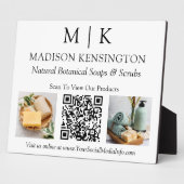 モノグラムまたはロゴビジネスの追加QRコード2写真 フォトプラーク (側面)