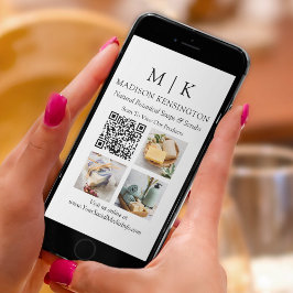 モノグラムまたはロゴビジネスの追加QRコード3写真 カード