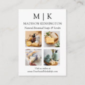 モノグラムまたはロゴビジネスの追加QRコード4写真 エンクロージャーカード (正面)