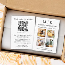 モノグラムまたはロゴビジネスの追加QRコード4写真