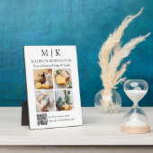 モノグラムまたはロゴビジネスの追加QRコード4写真 フォトプラーク (側面)