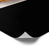 モノグラムまたはロゴビジネスの追加QR 2写真ブラック ポスター (角)