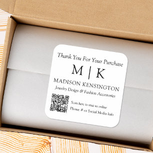 モノグラムまたはロゴビジネスQRコードの追加 スクエアシール
