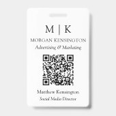 モノグラムまたはロゴビジネスQRコードの追加 バッジ (正面)