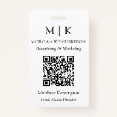モノグラムまたはロゴビジネスQRコードの追加 バッジ (正面)