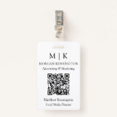 モノグラムまたはロゴビジネスQRコードの追加 バッジ (正面クリップ)