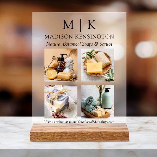 モノグラムまたはロゴフォトビジネス製品の追加 アクリルサイン