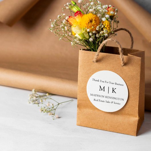 モノグラムまたは追加ロゴビジネスギフトラウンドステッカー ラウンドシール