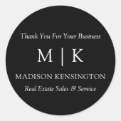 モノグラムまたは追加ロゴビジネスギフト小黒 ラウンドシール (正面)