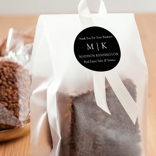 モノグラムまたは追加ロゴビジネスギフト小黒 ラウンドシール