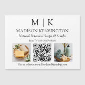 モノグラムまたは追加ロゴフォトビジネスQRコードマグネット (正面)