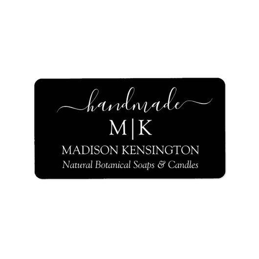 モノグラムまたは追加ロゴ手作りビジネススモールラベル ラベル (正面)