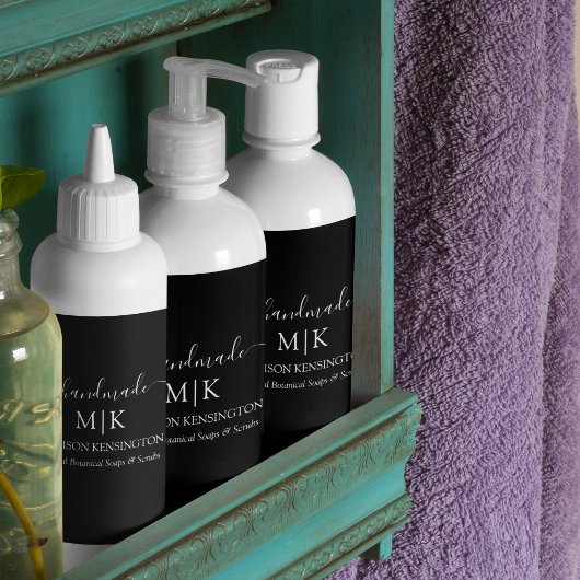 モノグラムまたは追加ロゴ手作りビジネスブラックラベル ワインラベル