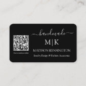 モノグラムまたは追加ロゴ手作りビジネスQRカード 名刺 (正面)