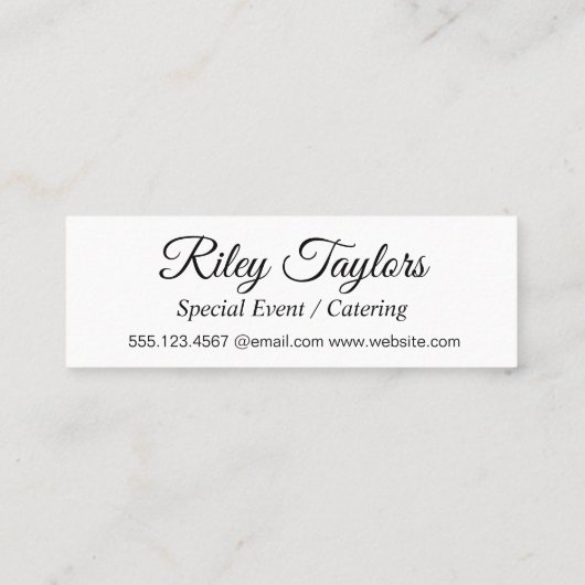 モノグラムを使用したスクリプトタイプ スキニー名刺 (裏面)