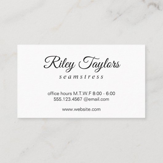 モノグラムを使用したスクリプトタイプ 名刺 (裏面)