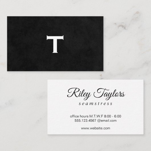 モノグラムを使用したスクリプトタイプ 名刺 (正面/裏面)