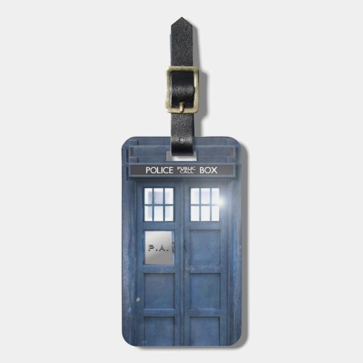 モノグラムを持つおもしろいな警察箱の旅行者 ラゲッジタグ (正面縦)