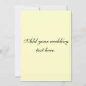 モノグラムを持つアイボリーの青いダマスク織の結婚式招待状 招待状 (裏面)