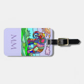 モノグラムを持つカラフルで芸術的なfolclore象 ラゲッジタグ (正面横)