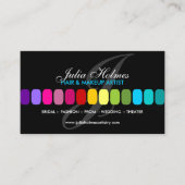 モノグラムを持つカラフルなメーキャップアーティスト 名刺 (正面)