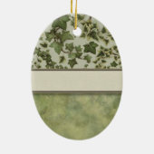 モノグラムを持つフィレンツェの水彩画のキヅタ セラミックオーナメント (裏面)