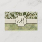 モノグラムを持つフィレンツェの水彩画のキヅタ 名刺 (裏面)