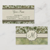 モノグラムを持つフィレンツェの水彩画のキヅタ 名刺 (正面/裏面)