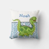 モノグラムを持つプカスタムラン恐竜 クッション (正面)