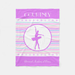 モノグラムを持つ横のストライプなバレリーナのダンサー フリースブランケット