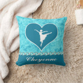 モノグラムを持つ美しいターコイズのダンサー クッション (ブランケット)