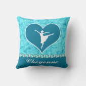 モノグラムを持つ美しいターコイズのダンサー クッション (裏面)