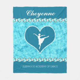 モノグラムを持つ美しいターコイズのダンサー フリースブランケット