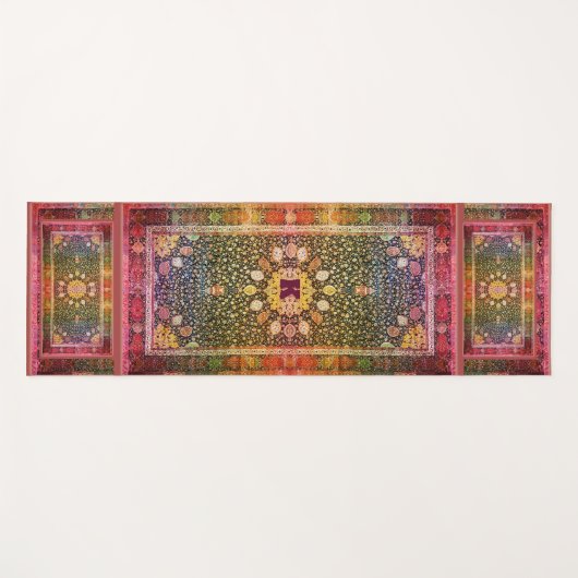 モノグラムを持つ（または持たない）アルダビル模様 ヨガマット (正面(横))