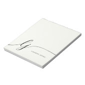モノグラムアイボリーホワイトミニマモダンリストフェミニン ノートパッド (回転)